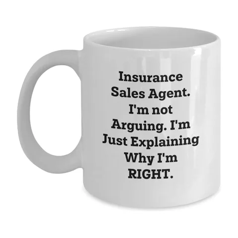 White mug for Insurance agents