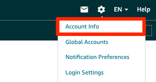 Amazon Account Info settings page