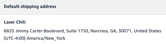 Amazon default shipping address settings