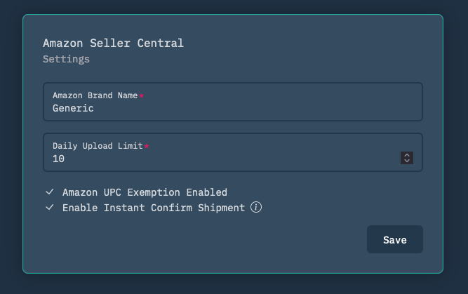 PODtomatic Store Settings showing brand name and daily upload limit options